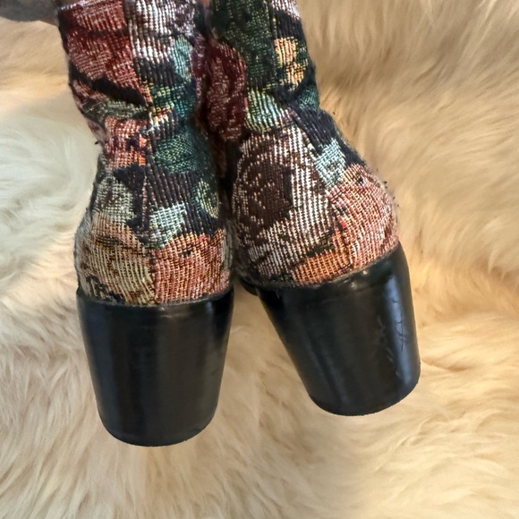 Diba London Dixie Floral Lace Up Tapestry Ankle Boots Vintage - Picture 5 of 7